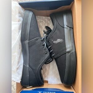NWT Black Canvas Men's POLO by Ralph Lauren Sneakers